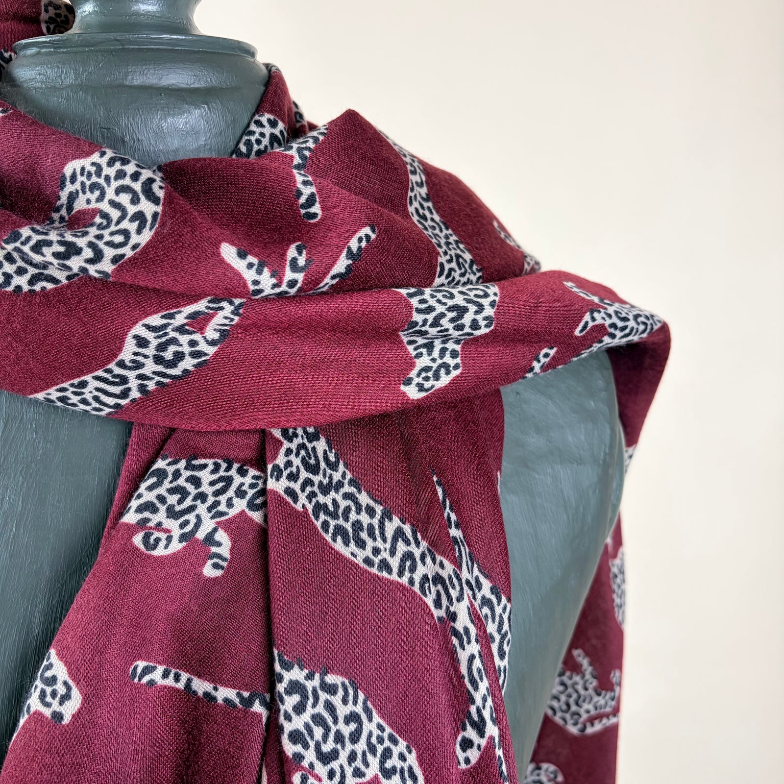 Cheetah print cotton blend scarf 'PURBECK'