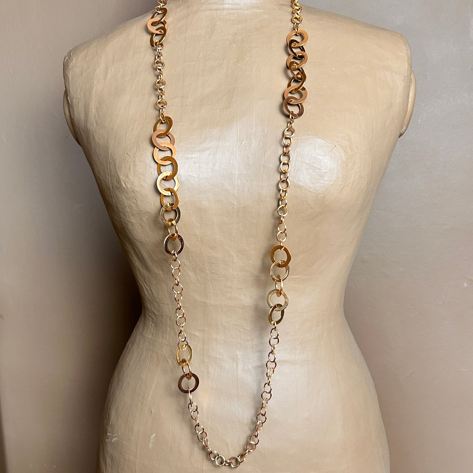 COCO long steel link necklace