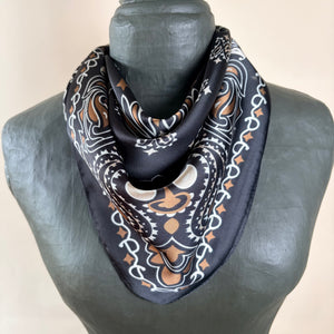Bandana print silk touch square scarf 'WHITBY'