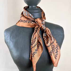 Bandana print silk touch square scarf 'WHITBY'