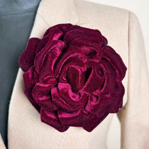 Large velvet flower brooch 'GUINEVERE'