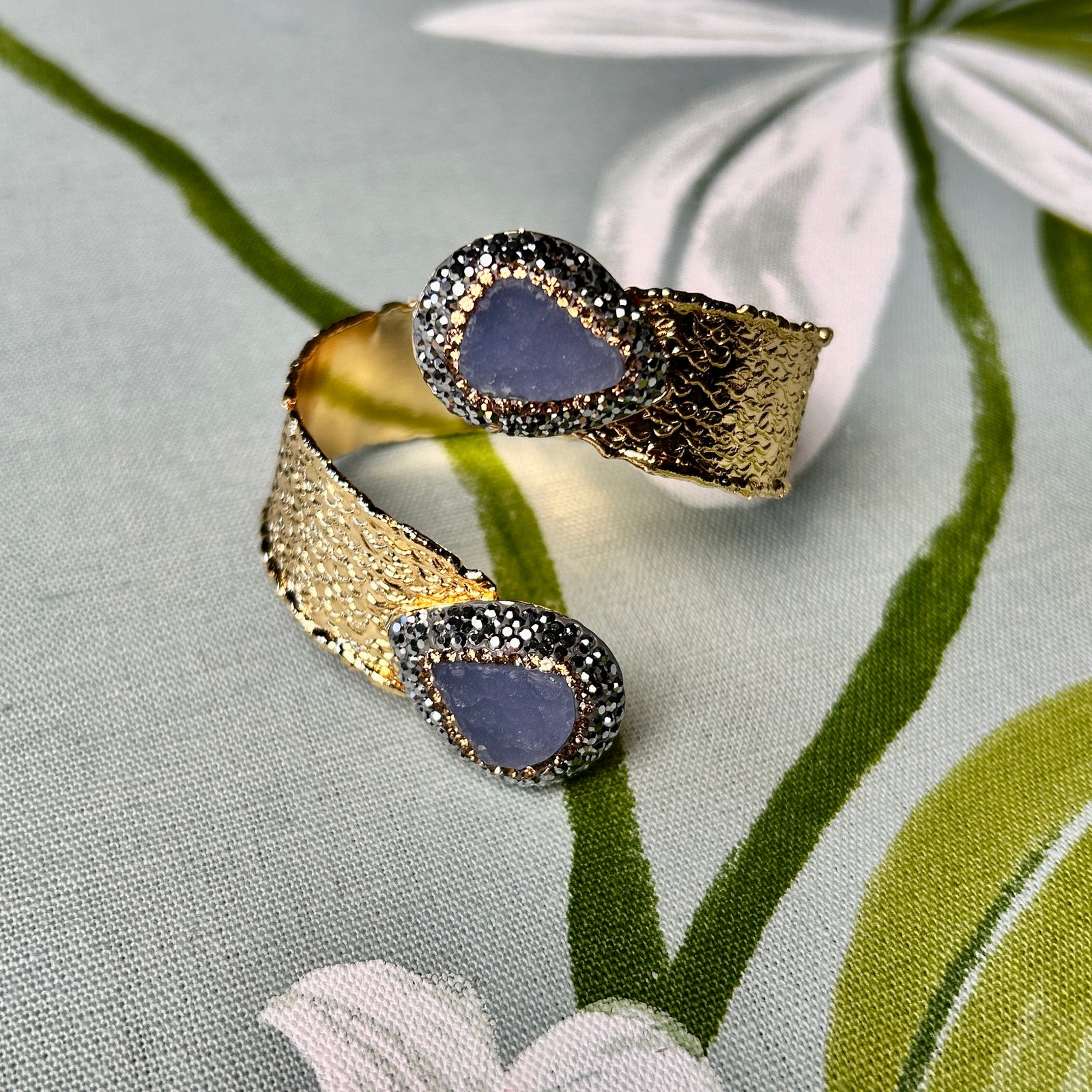 CHRISTINE handmade brass gemstone wrap bracelet