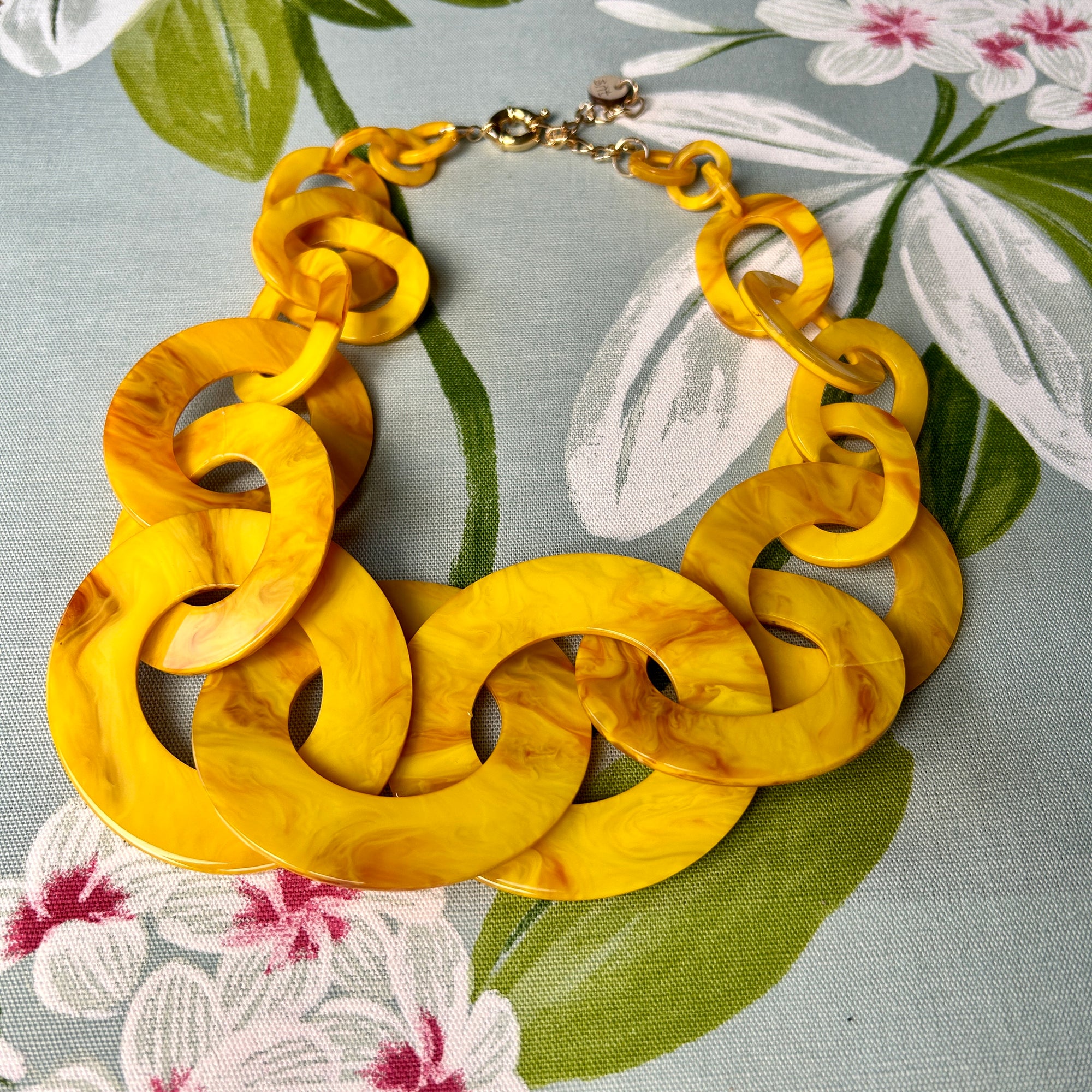 'Abigail' large resin link statement necklace