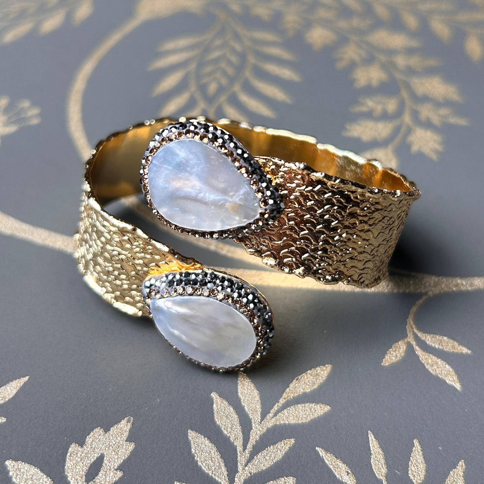 CHRISTINE handmade brass gemstone wrap bracelet