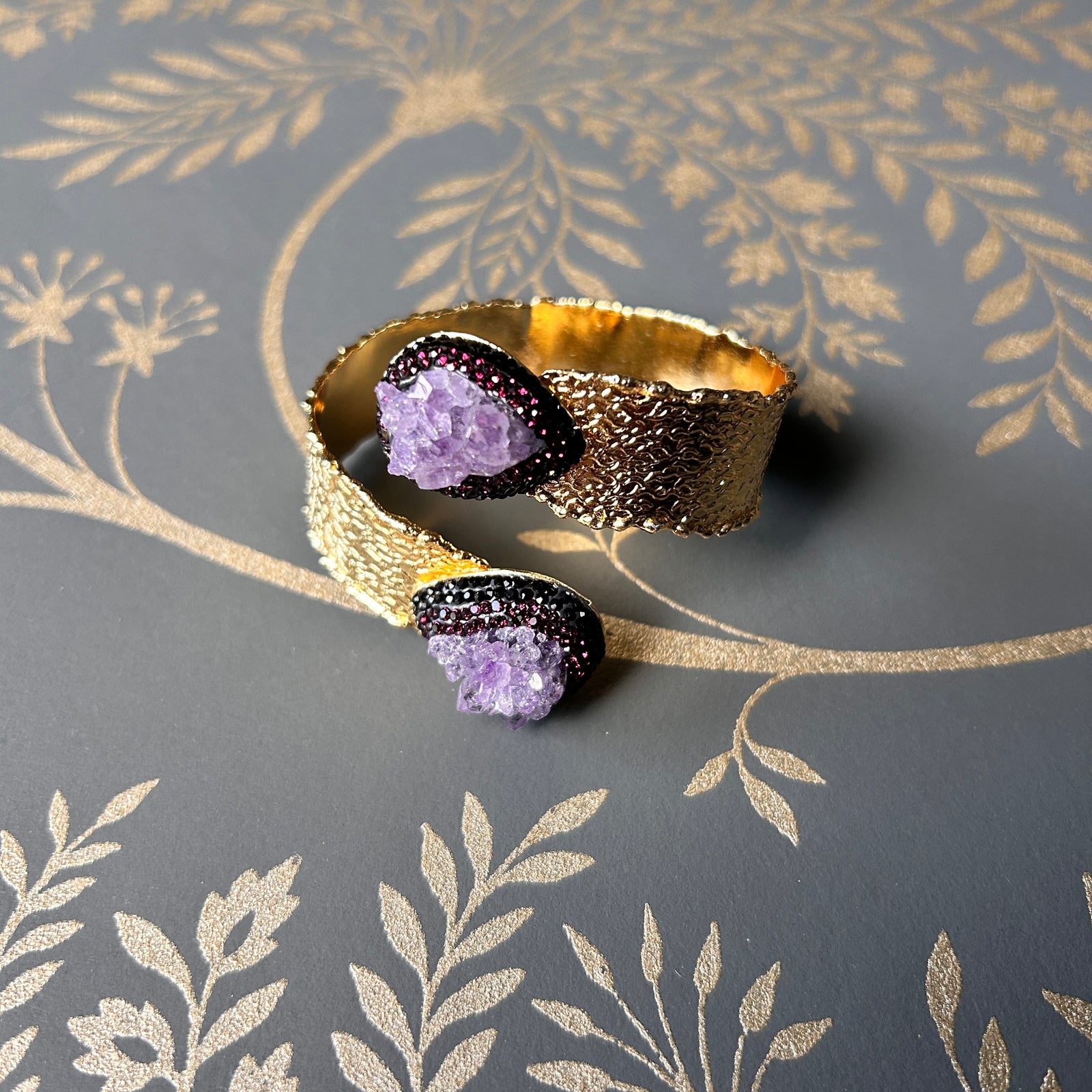 CHRISTINE handmade brass gemstone wrap bracelet