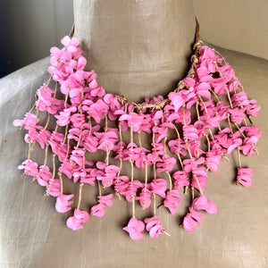 'Josephine' short multi-strand resin bougainvillea necklace