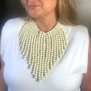 'Mini Trinny' wooden ball bib statement necklace