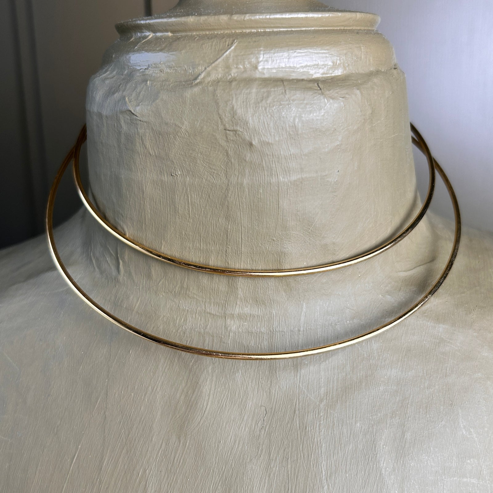 MICHELLE double hoop metal choker style necklace