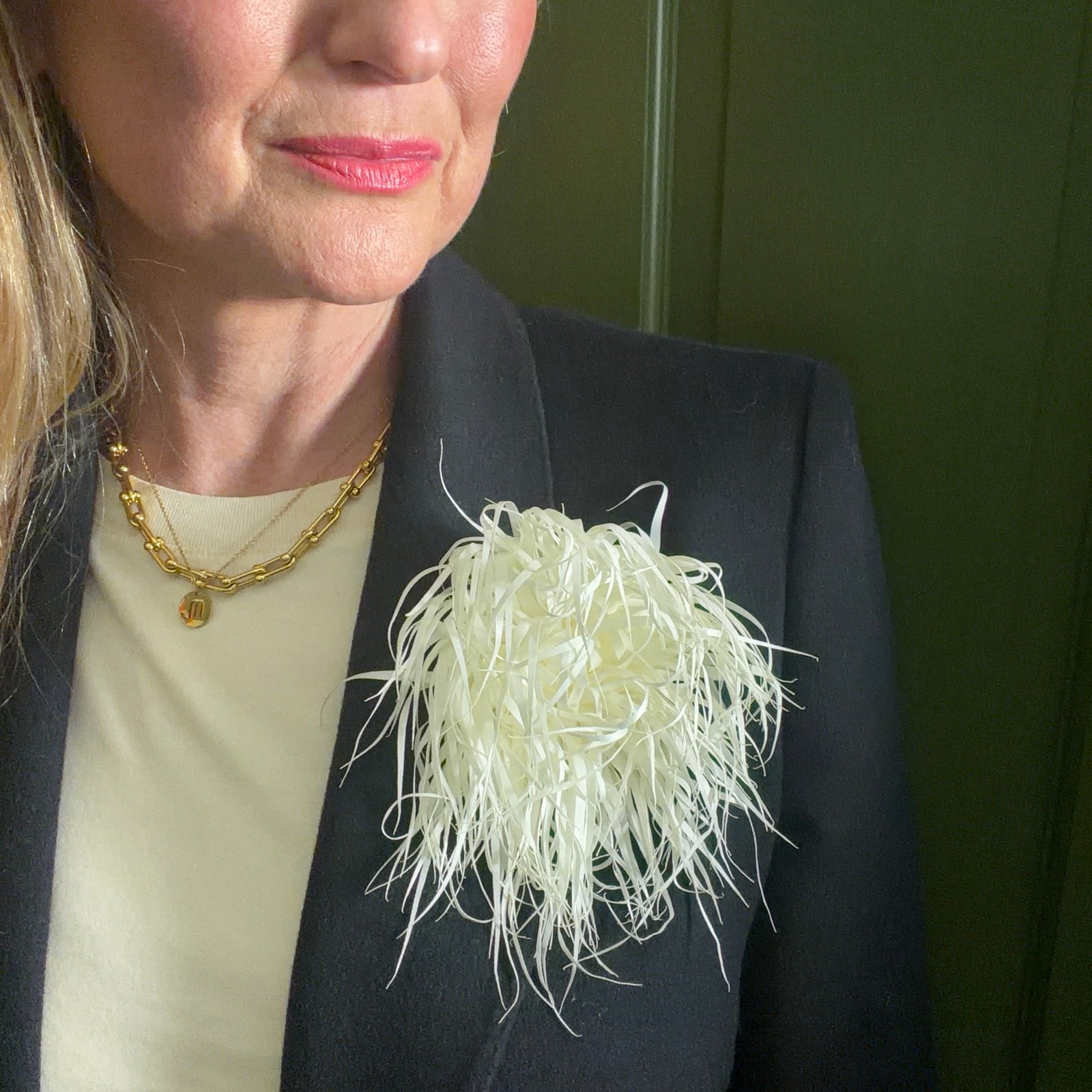 EIRA fabric flower brooch