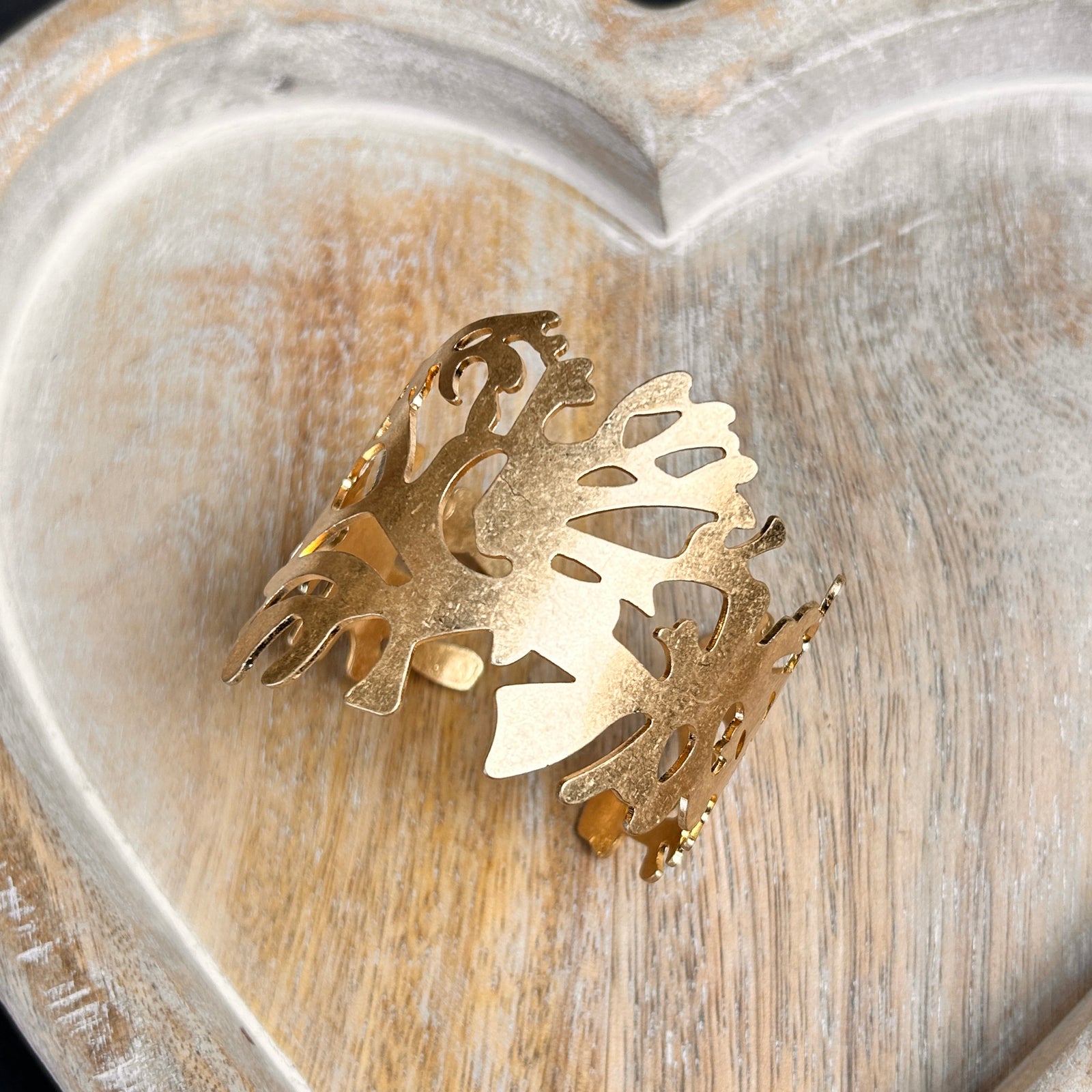 MAE metal filigree cuff bracelet