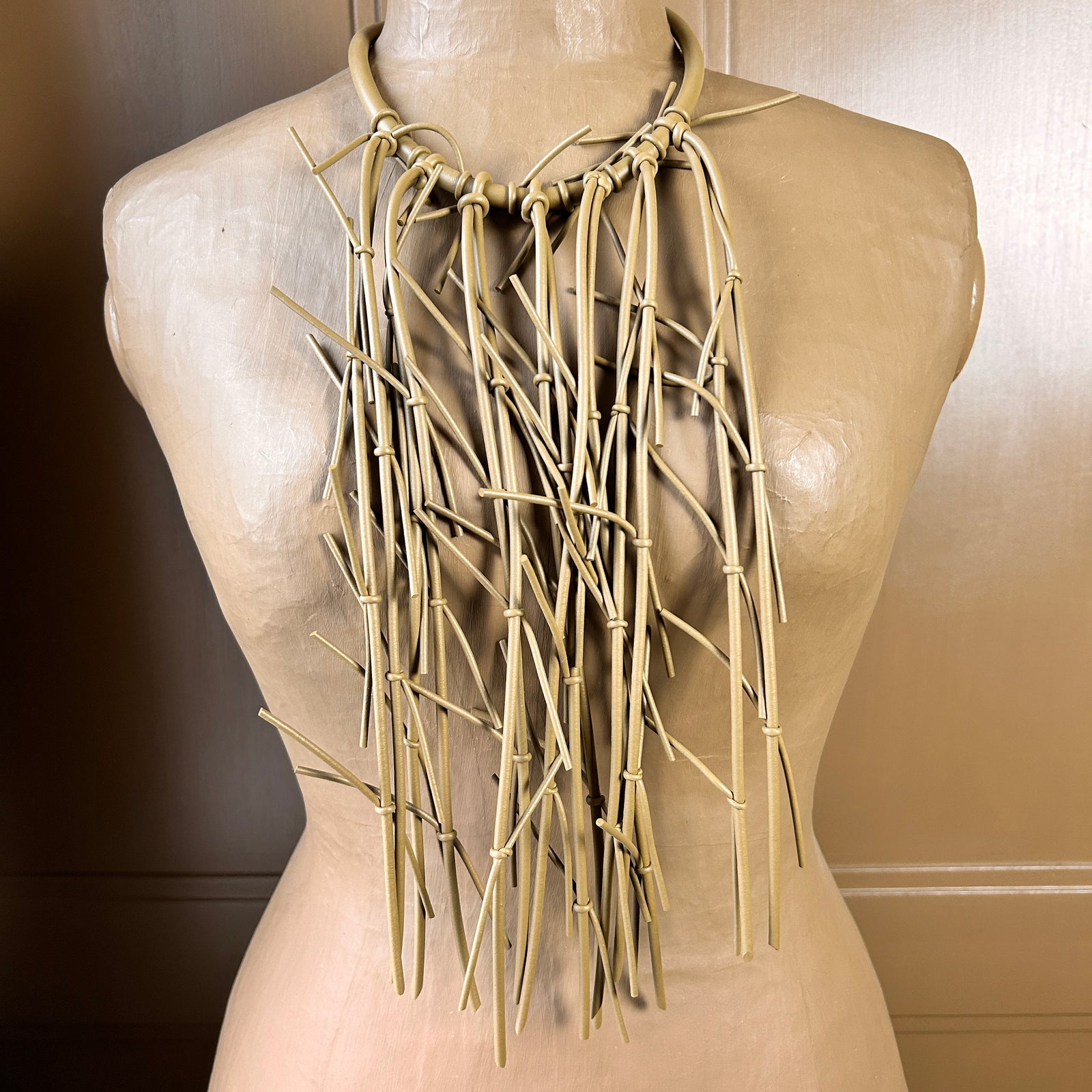 VICTORIA rubber fringe choker statement necklace