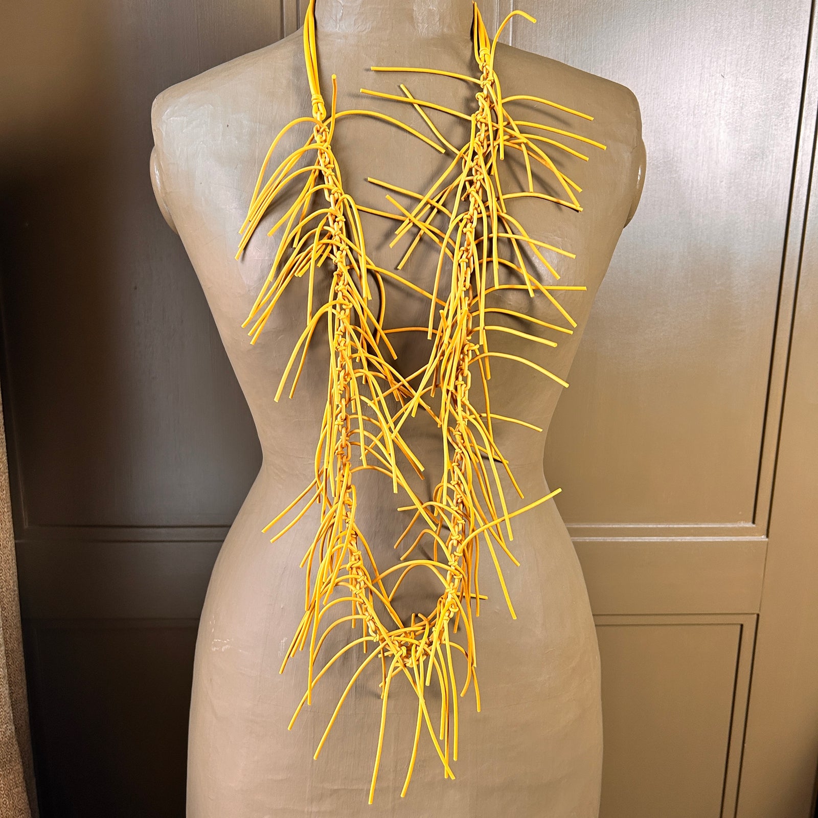 ROSIE long rubber fringe statement necklace