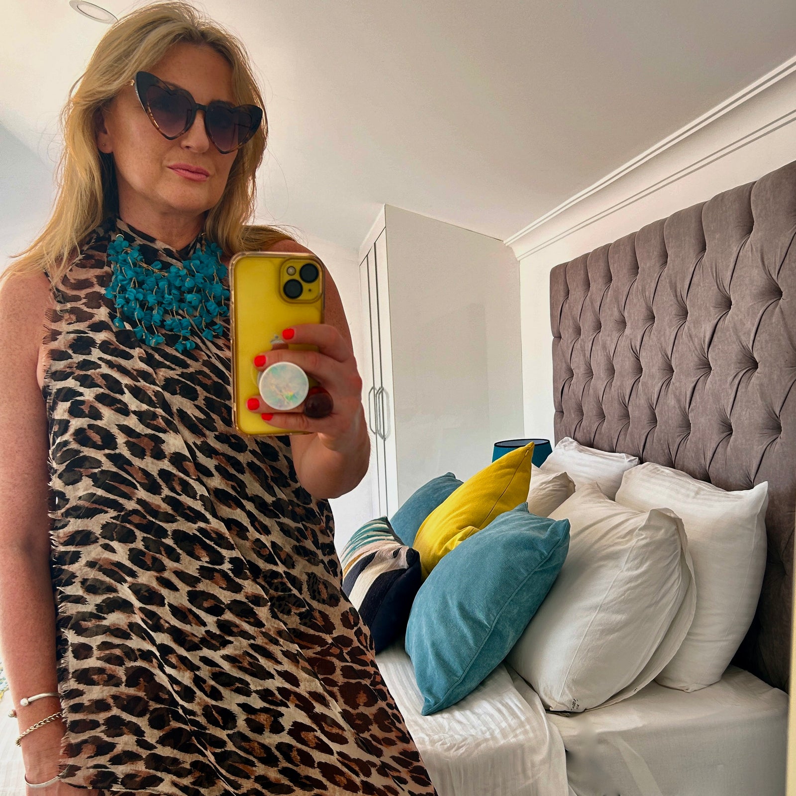 JOSEPHINE multi-strand resin bougainvillea necklace