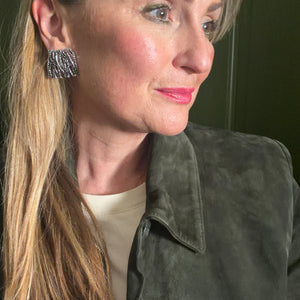 KATHLEEN irregular square stud earrings