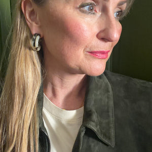 MOLLIE square resin hoop earrings