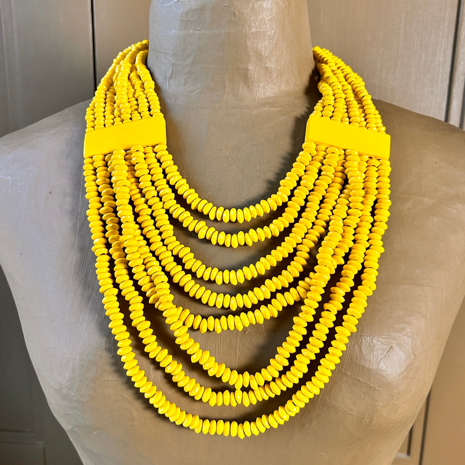 VIVI multi-string beaded statement necklace