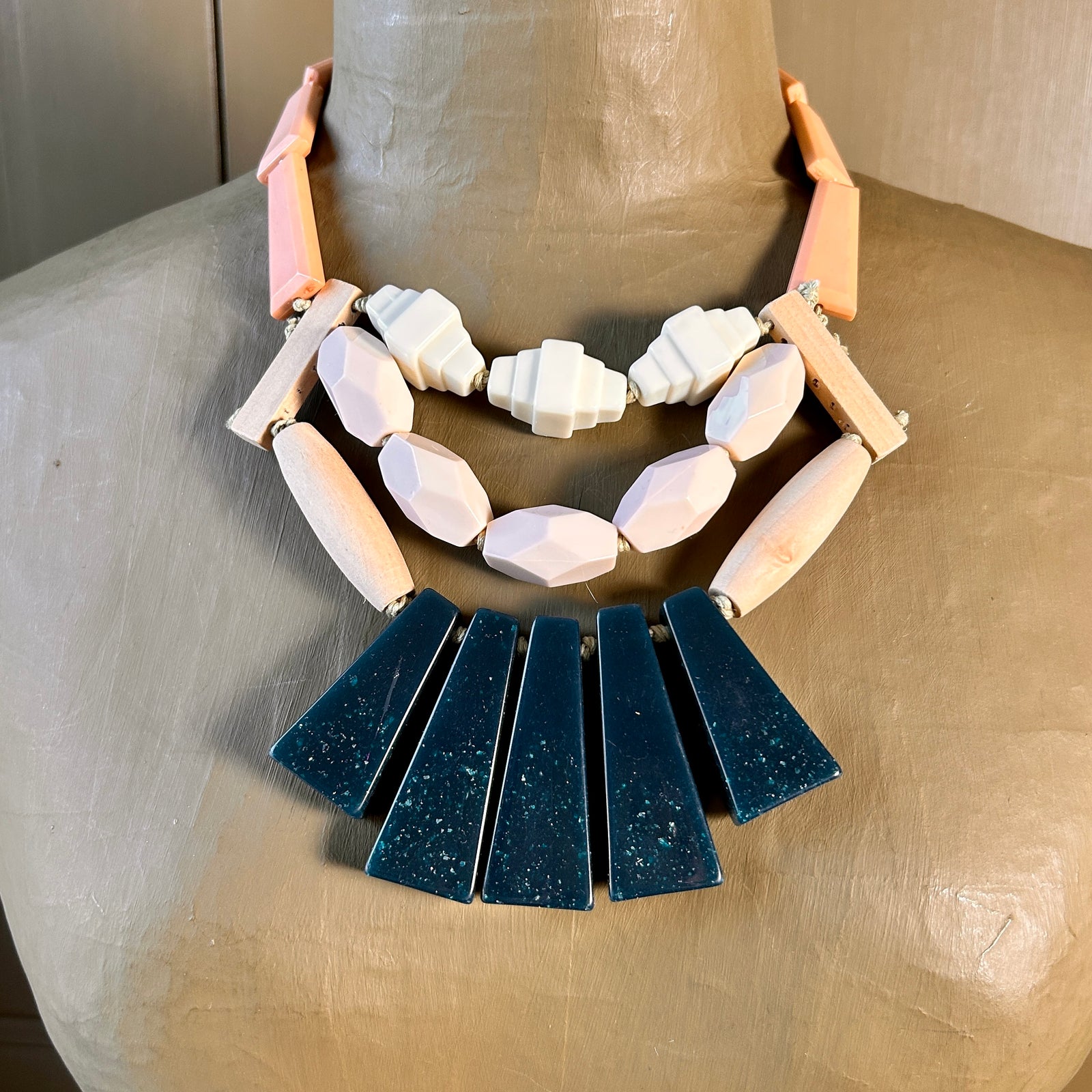 SYBIL resin beaded statement necklace