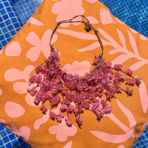 'Josephine' short multi-strand resin bougainvillea necklace