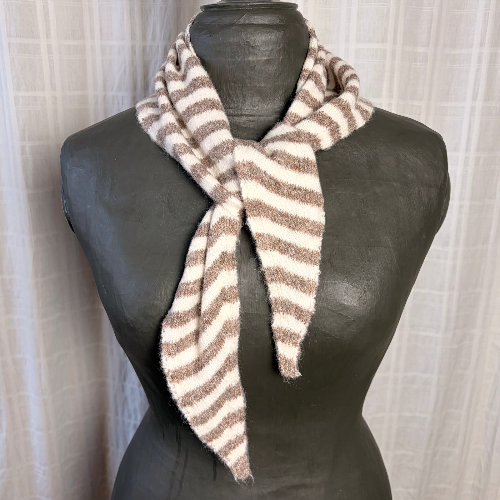 BATH striped triangle wool mix scarf
