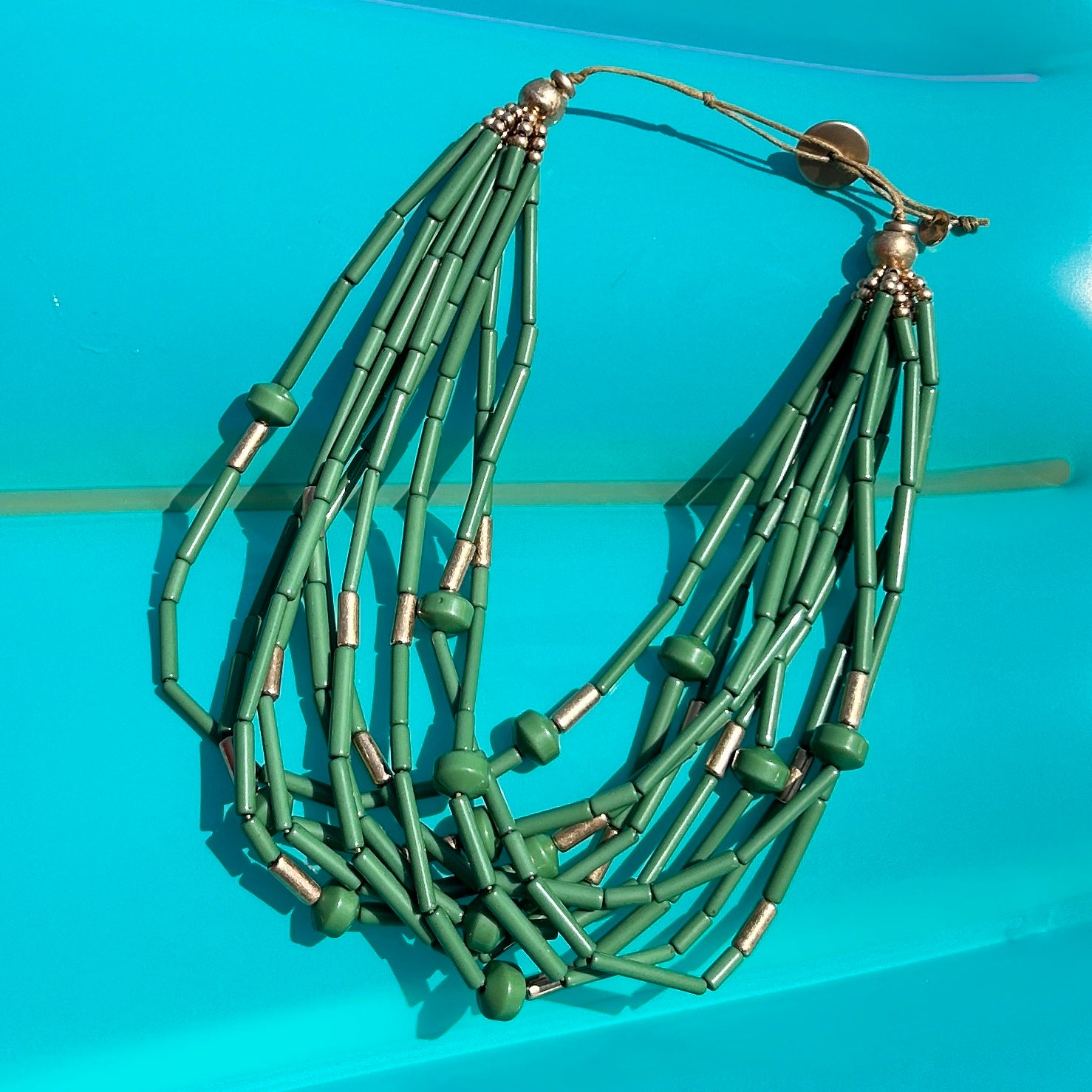 NINA multi-beaded resin short necklace