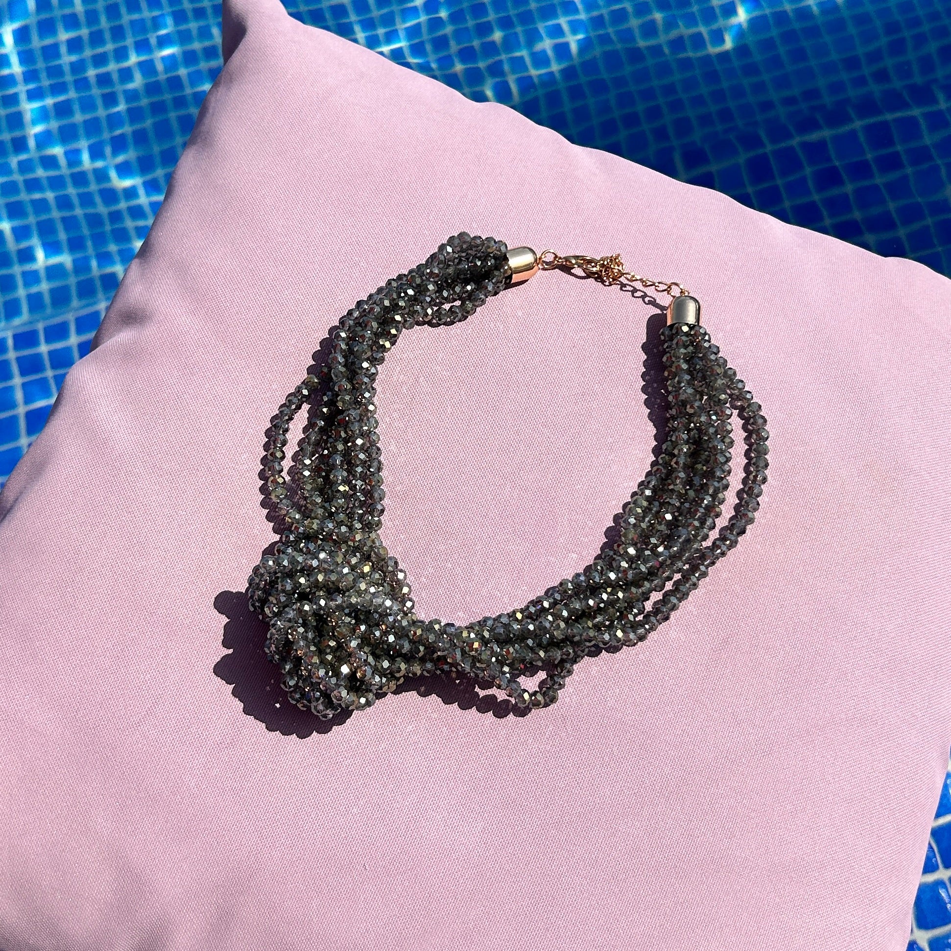 'Bonnie' faceted crystal knot necklace