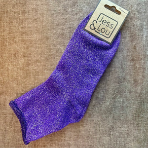 DONCASTER sparkly lurex ankle socks