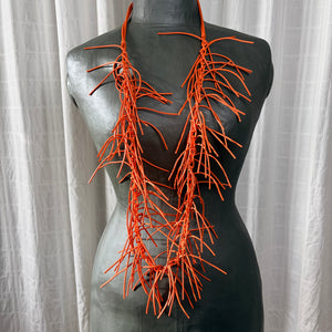 ROSIE long rubber fringe statement necklace