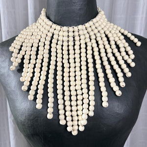 MINI TRINNY wooden ball bib statement necklace