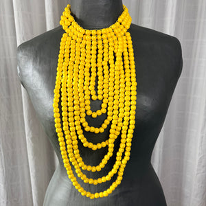 CARMEL beaded bib statement necklace