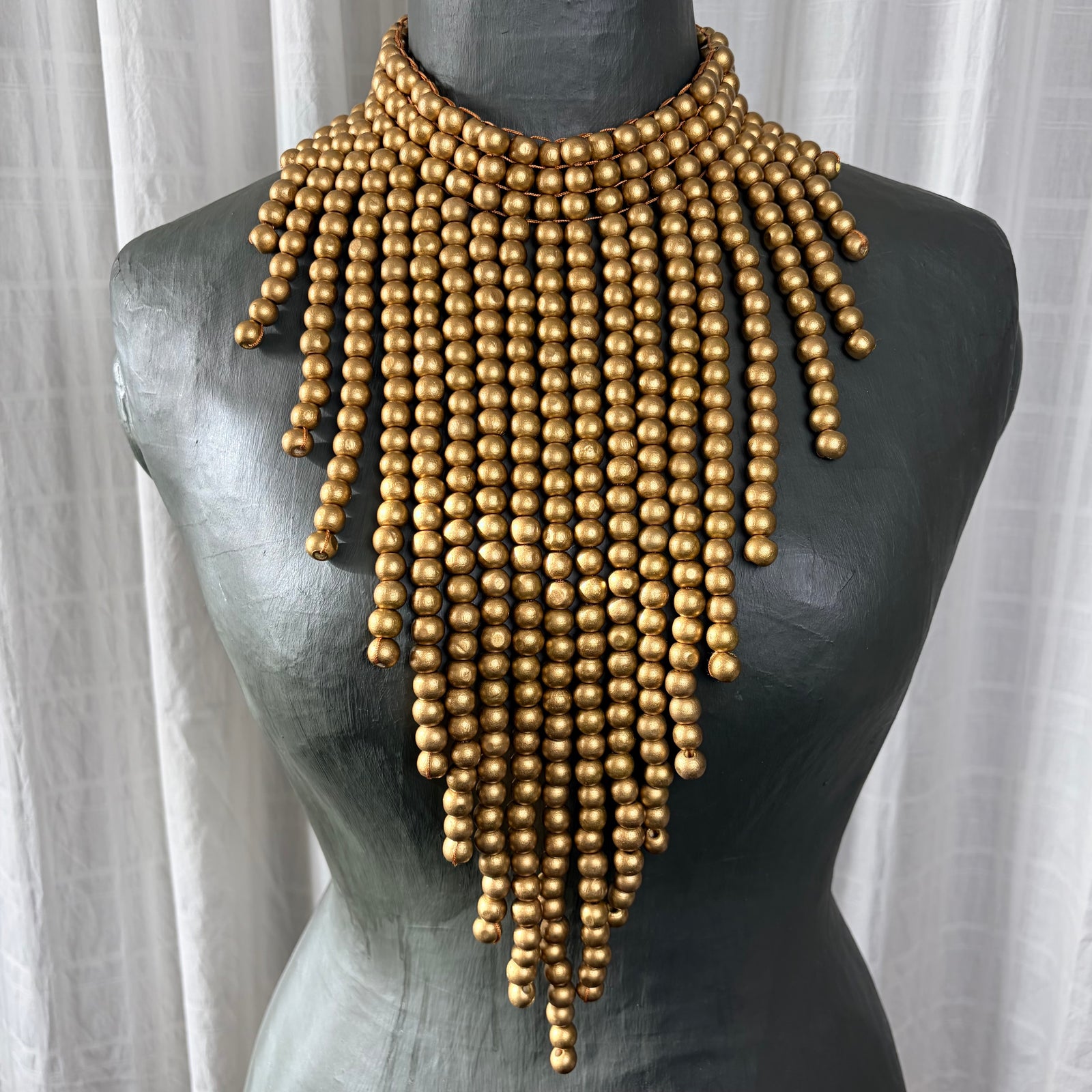 TRINNY large beaded fringe statement necklace