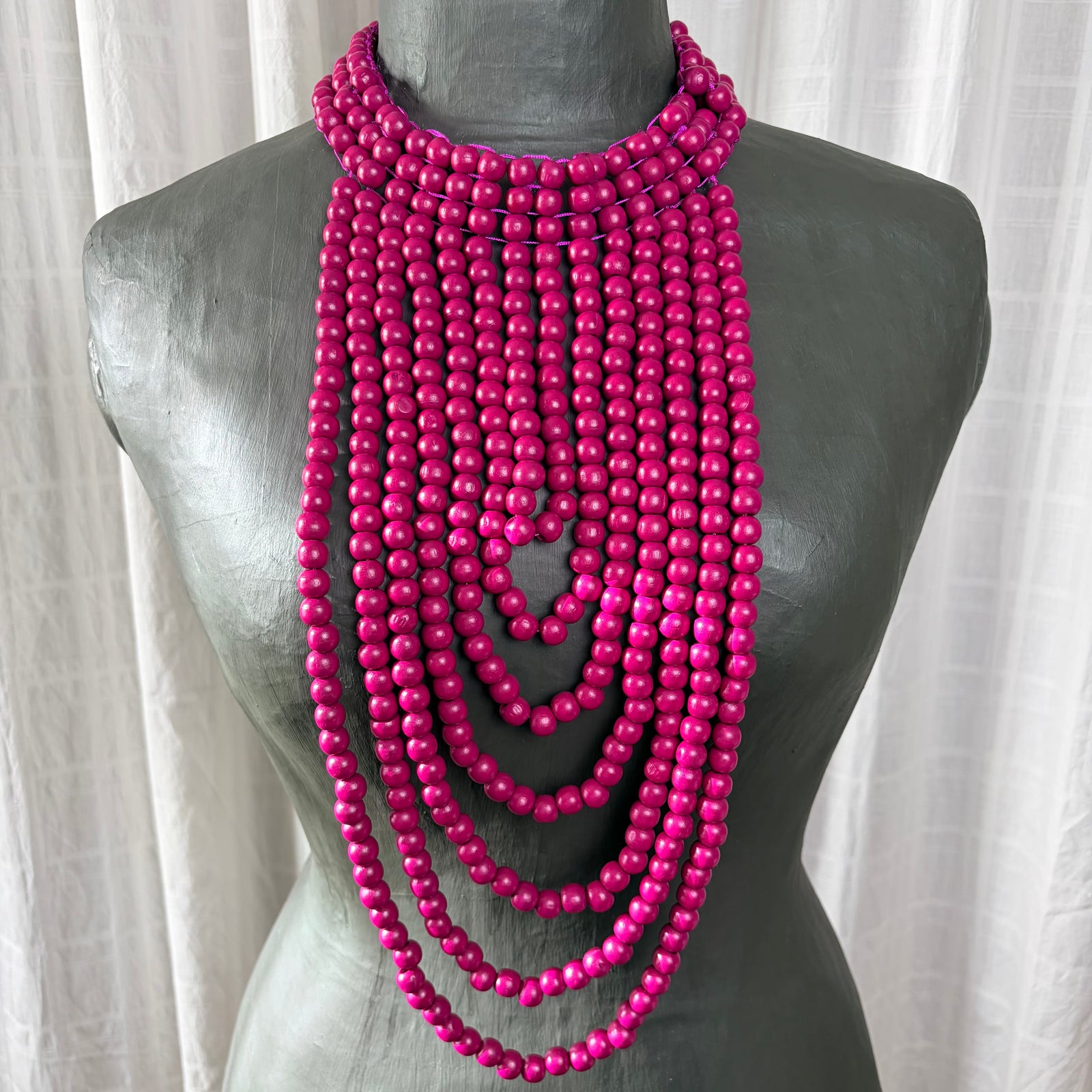 CARMEL beaded bib statement necklace