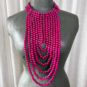 CARMEL beaded bib statement necklace