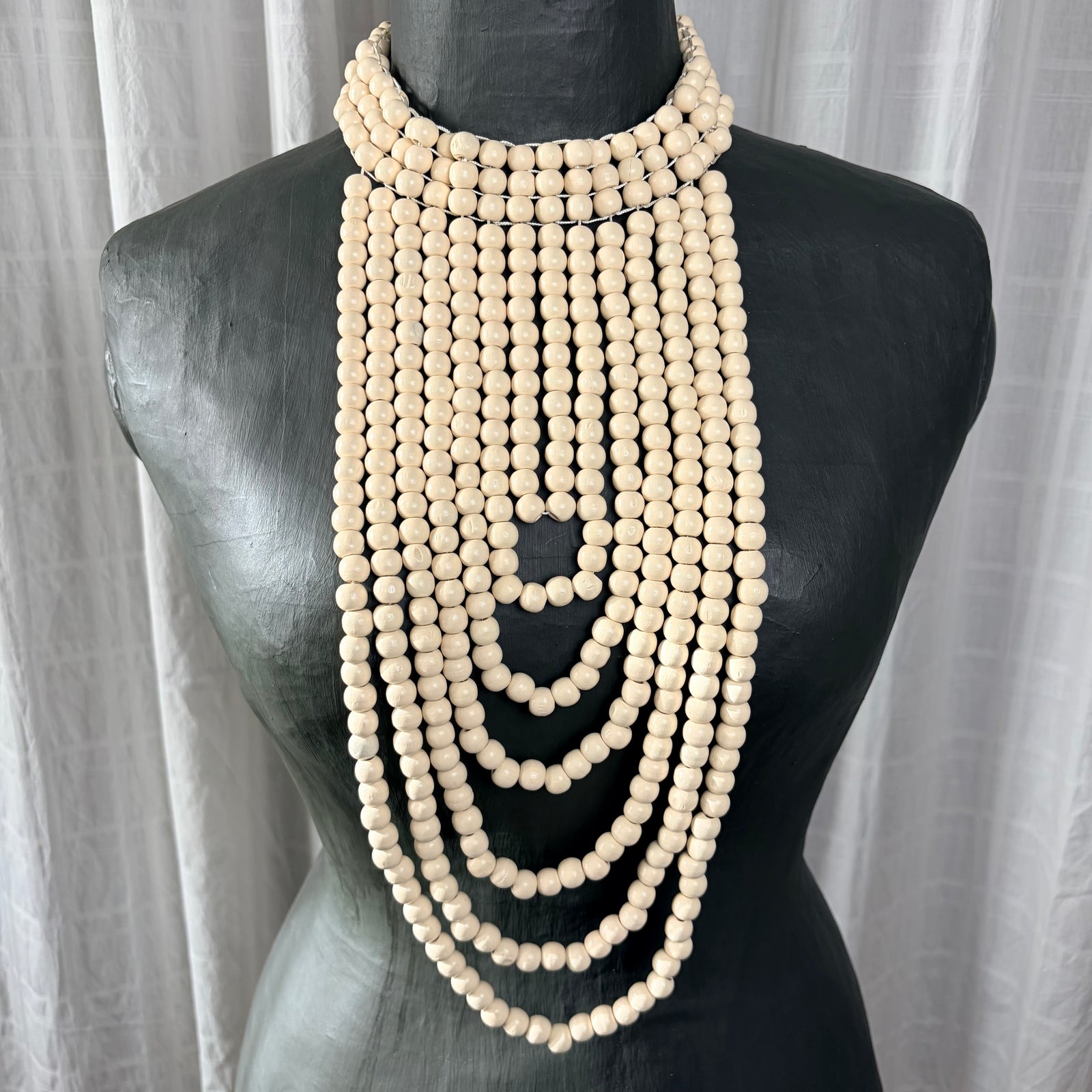 CARMEL beaded bib statement necklace