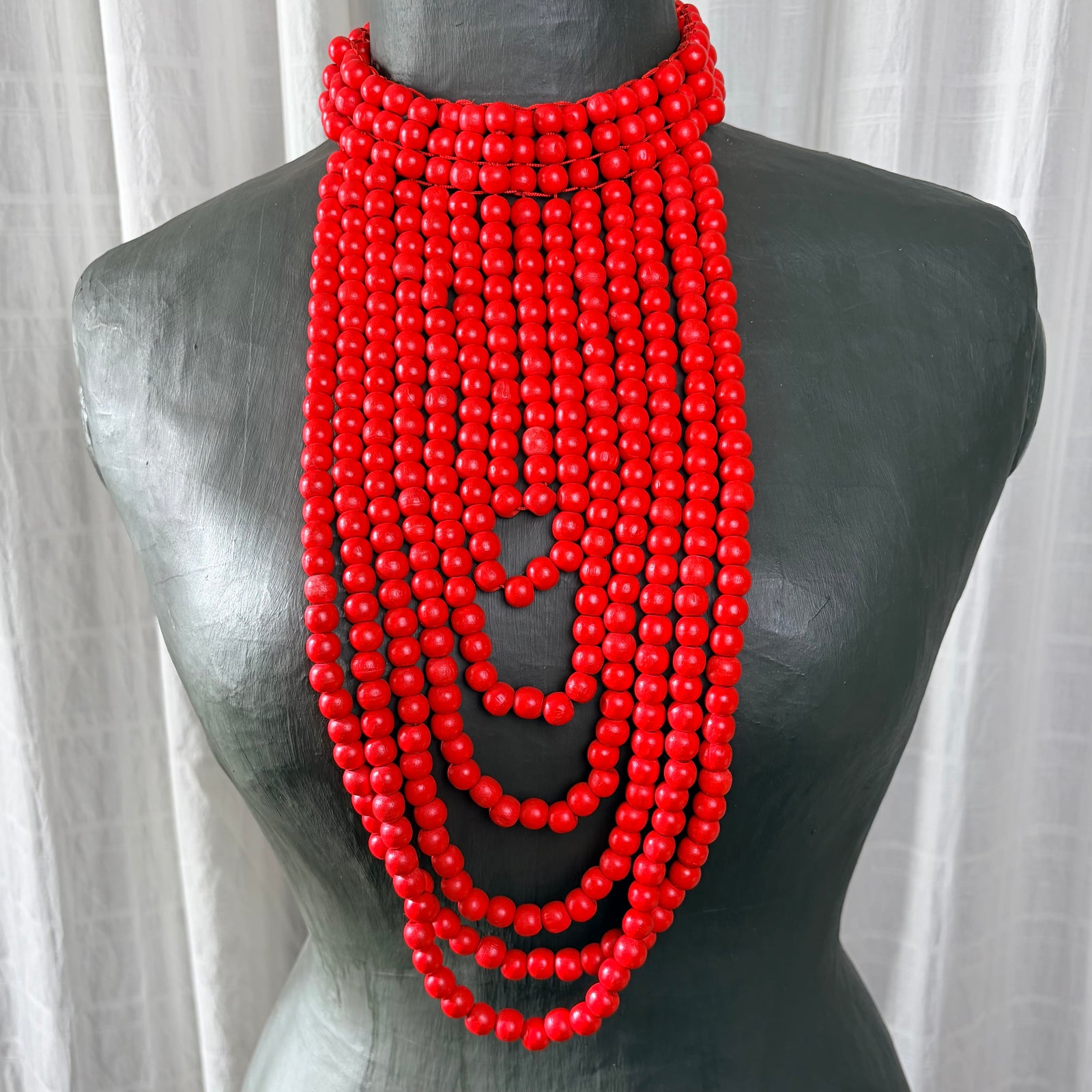 CARMEL beaded bib statement necklace
