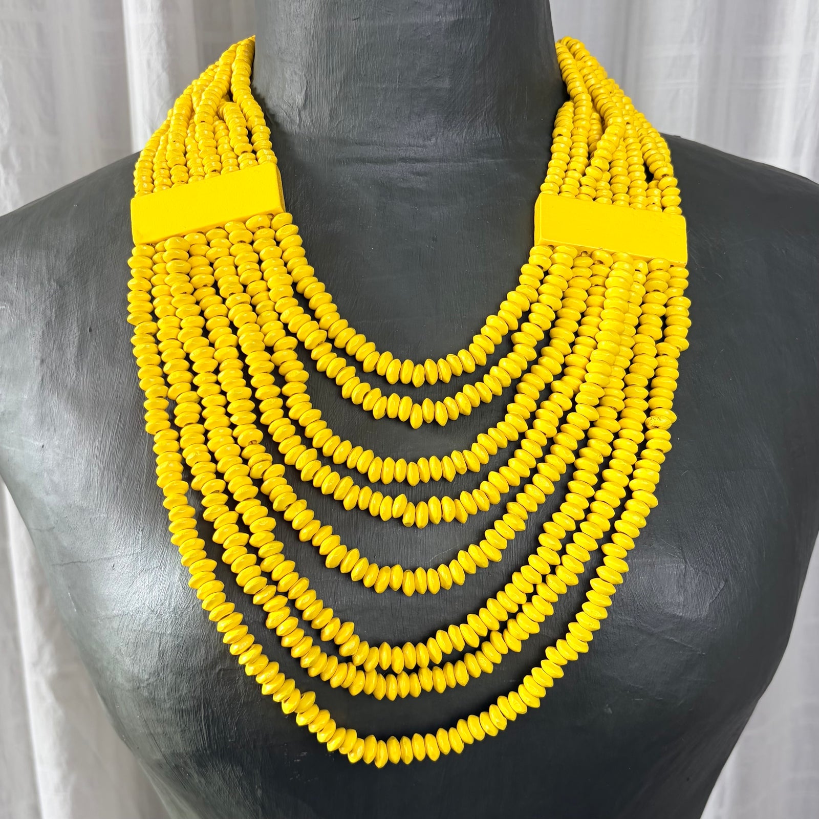 VIVI multi-string beaded statement necklace