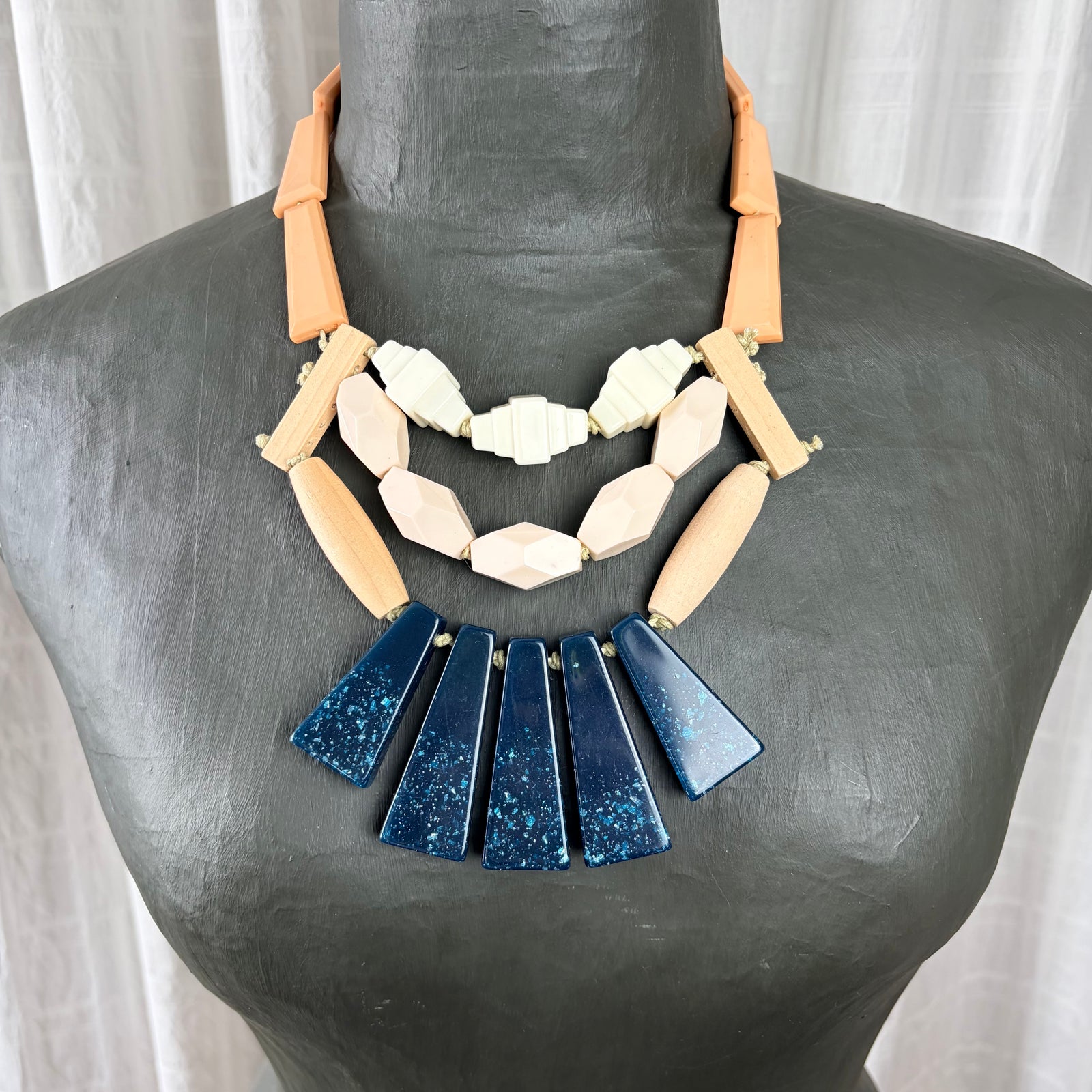 SYBIL resin beaded statement necklace