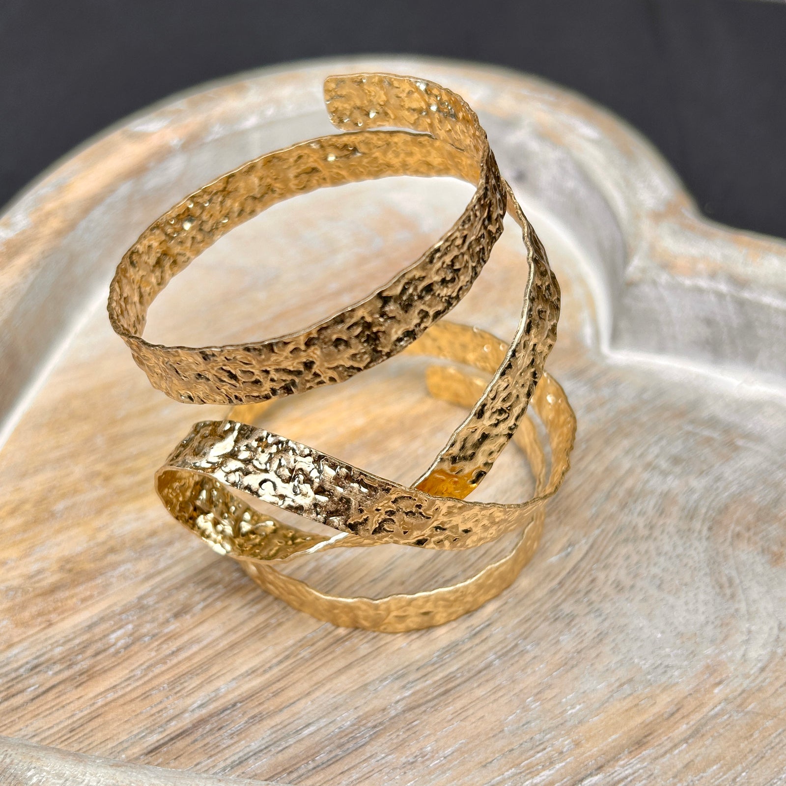 MAEVE twisted beaten metal cuff bracelet