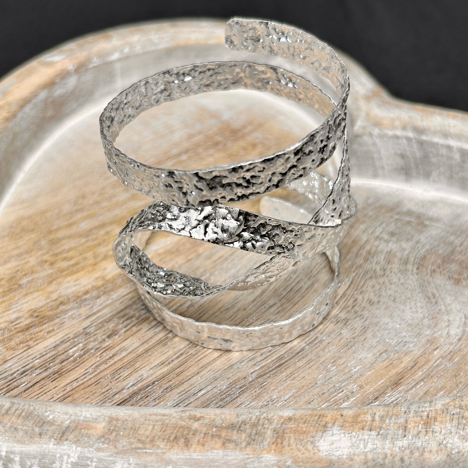 MAEVE twisted beaten metal cuff bracelet