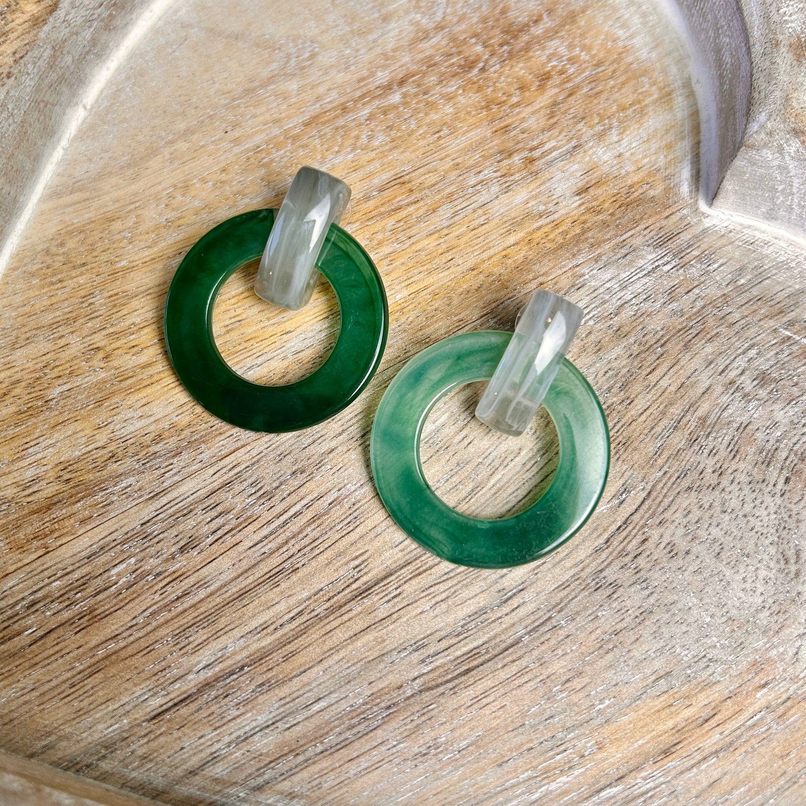 JANE resin circle pendant earrings
