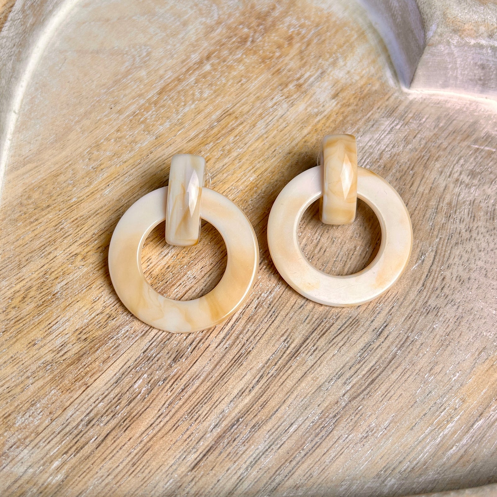 JANE resin circle pendant earrings