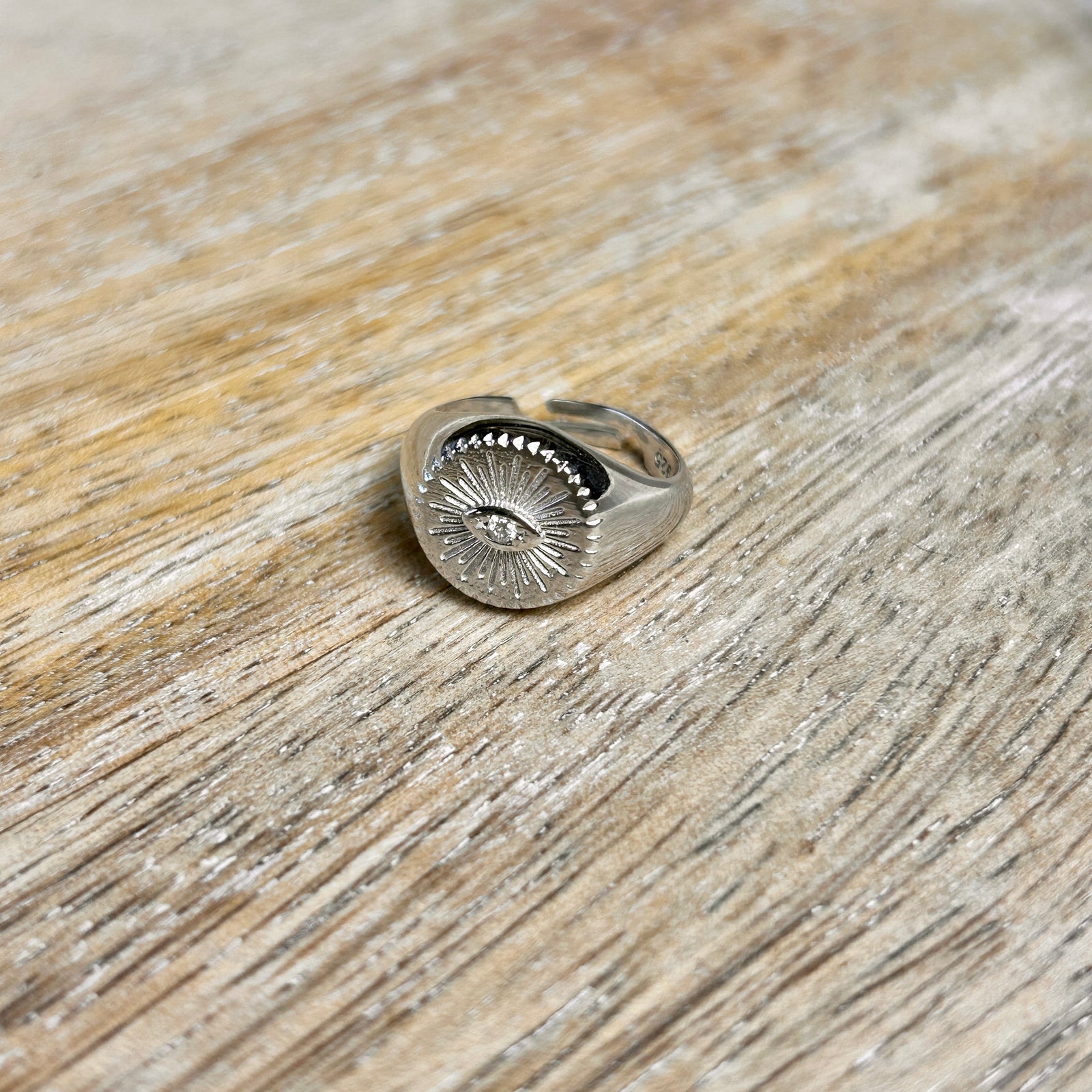 ERIN silver starry eye adjustable pinky ring