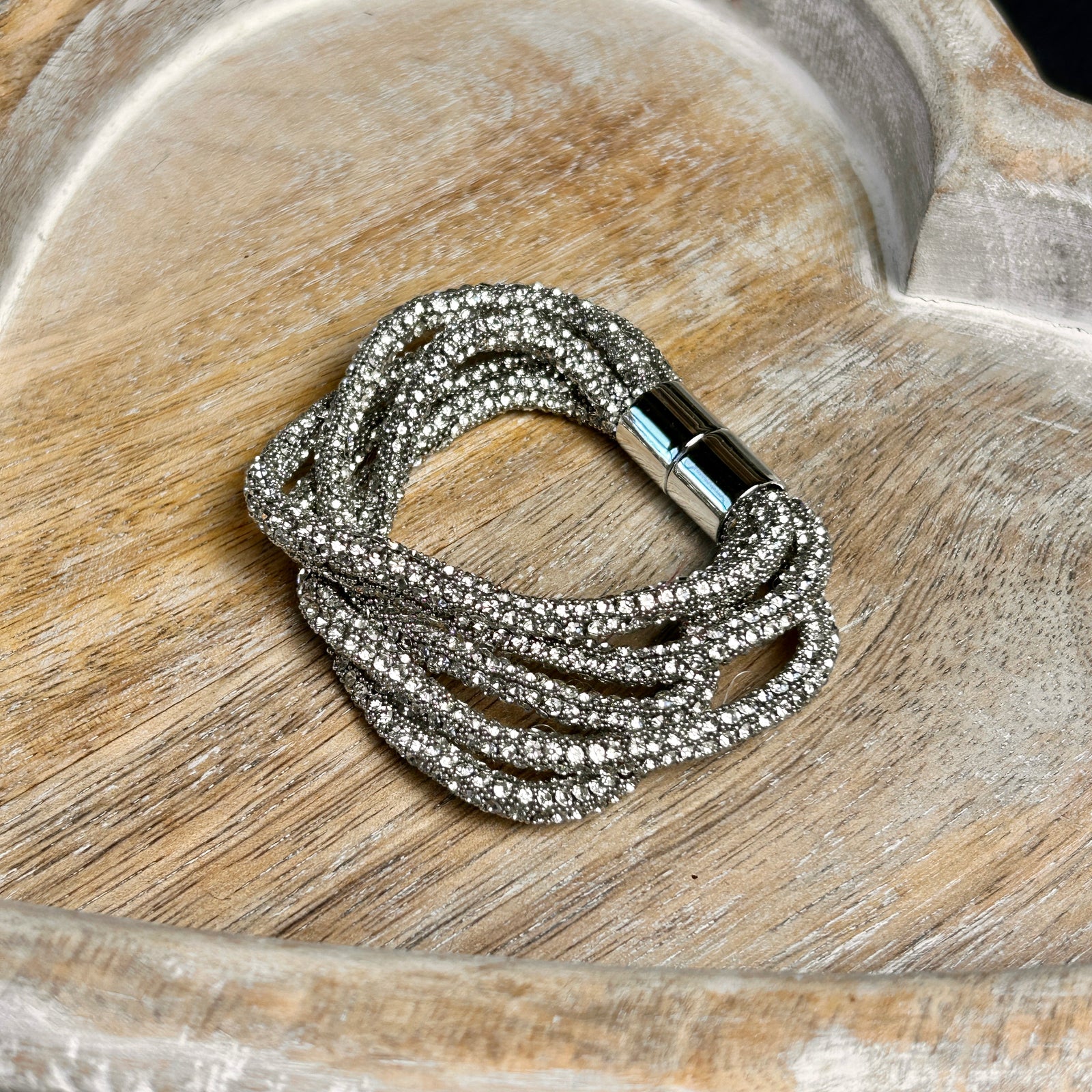 SUSAN crystal multi-strand magnetic bracelet