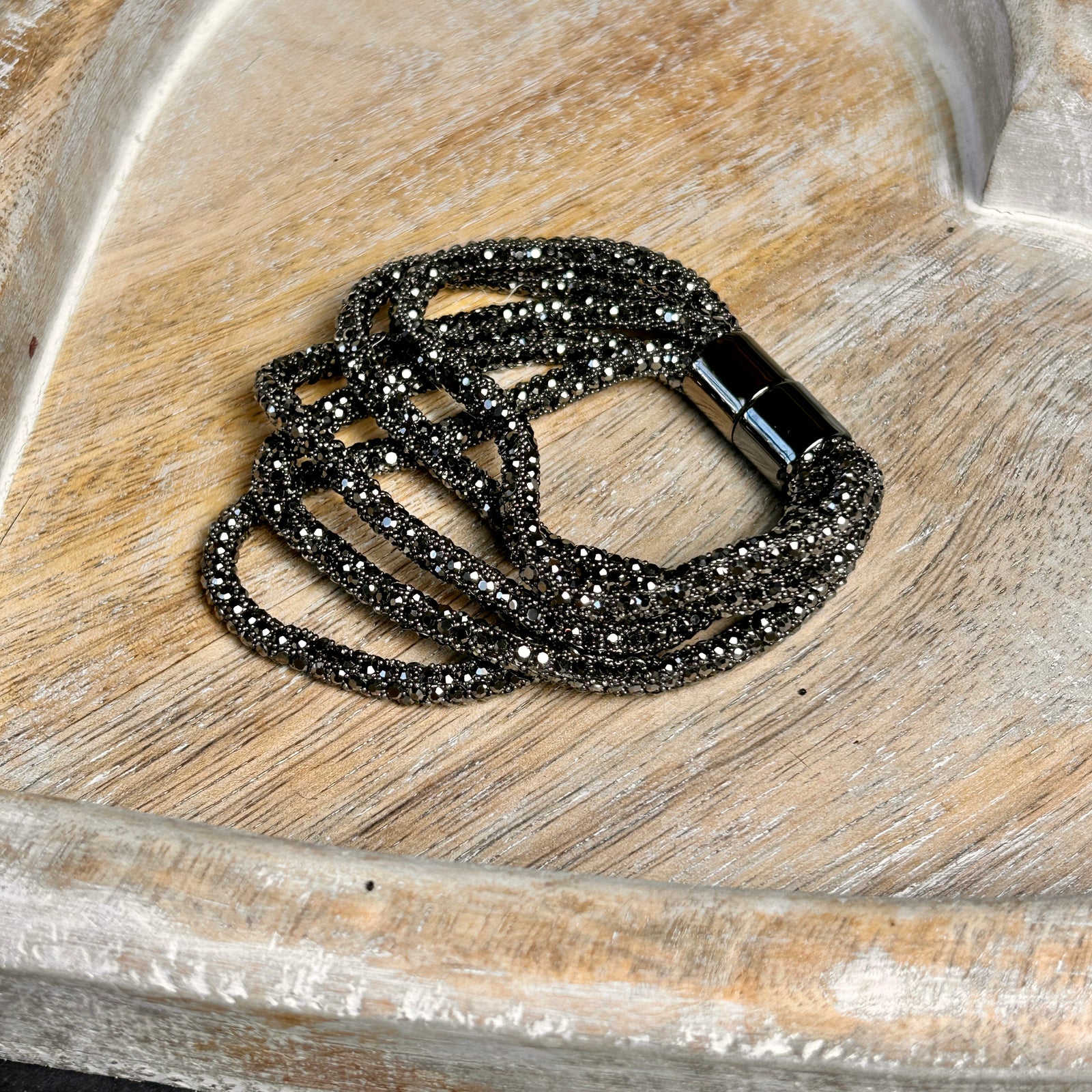 SUSAN crystal multi-strand magnetic bracelet