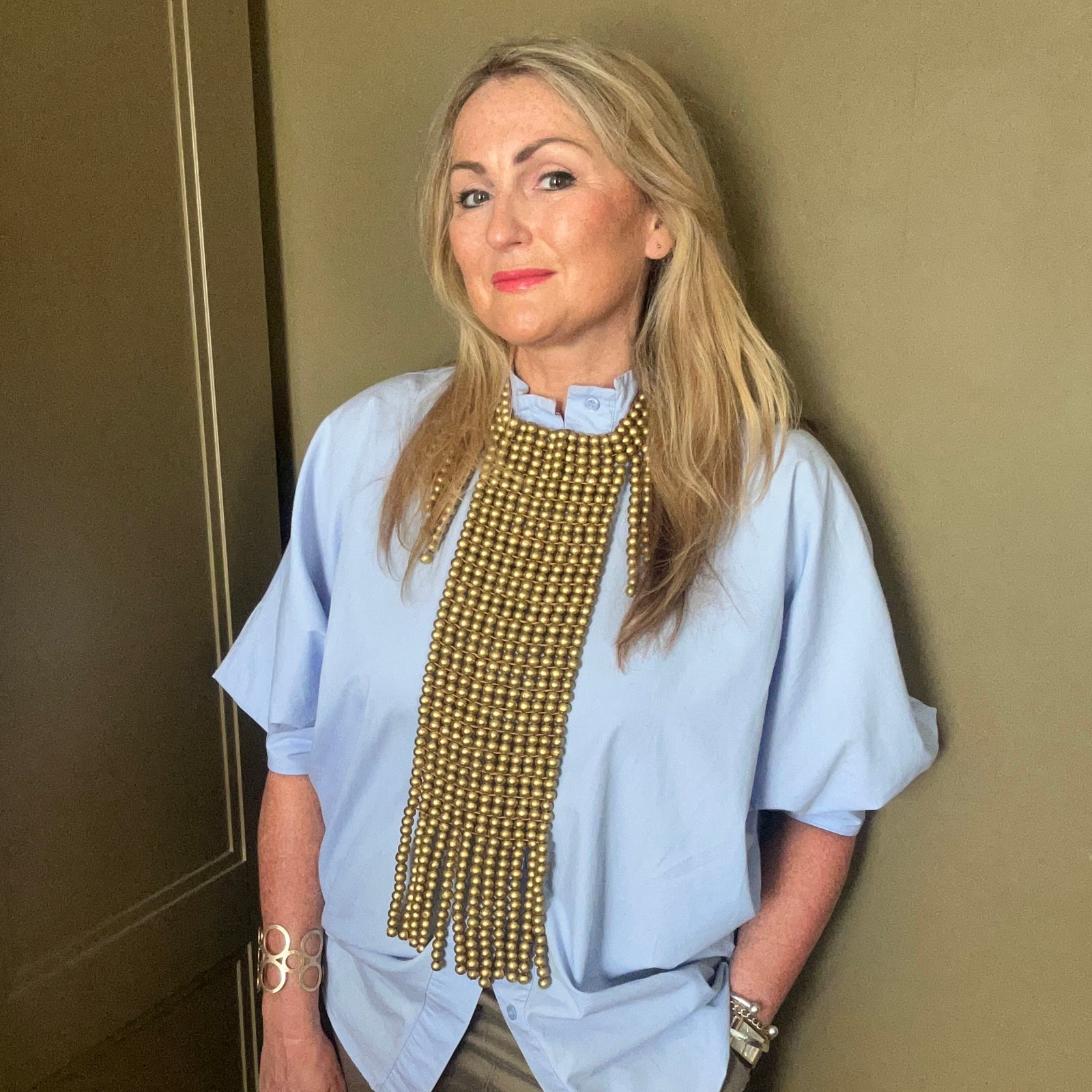 CONSTANCE large beaded bib statement necklace