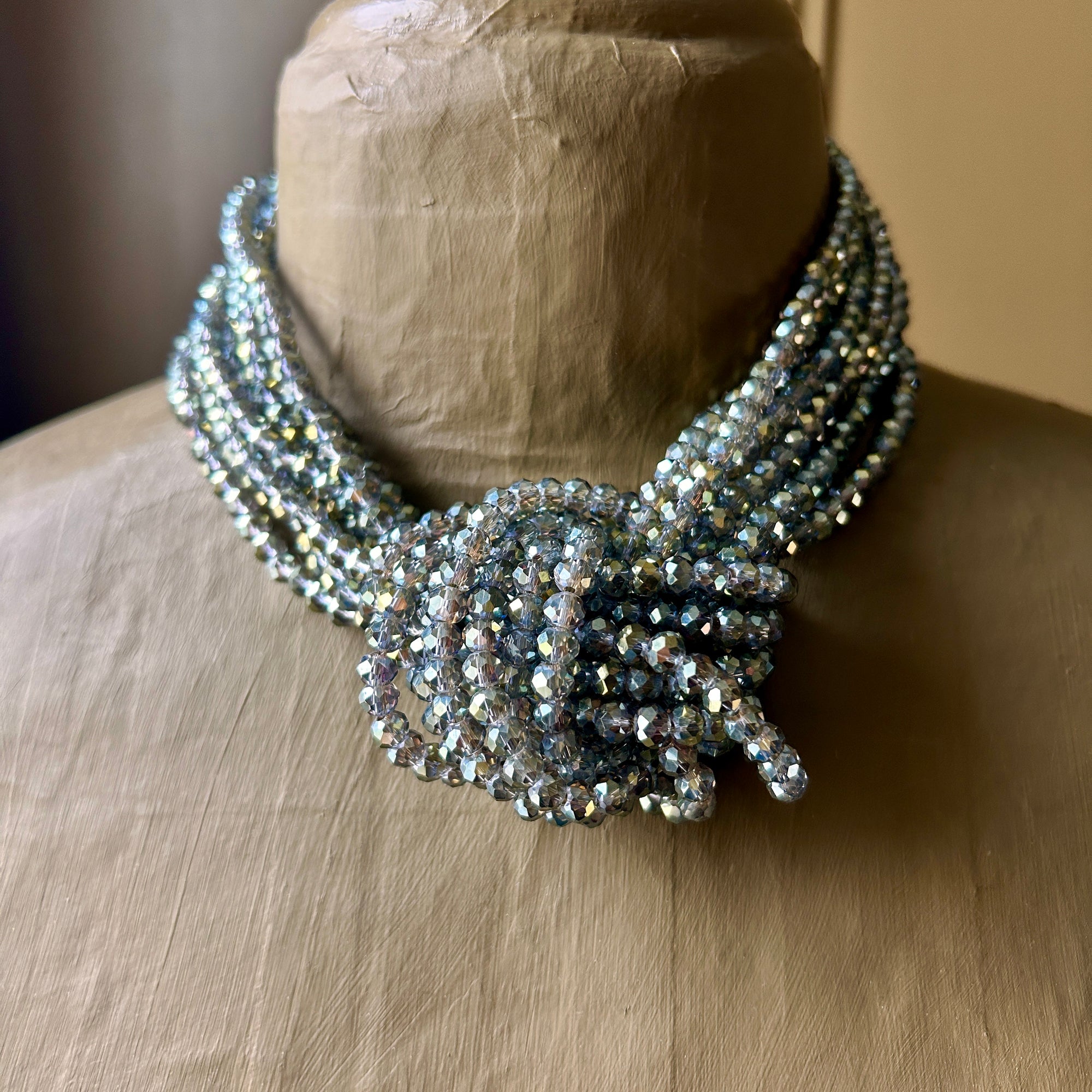 'Bonnie' faceted crystal knot necklace