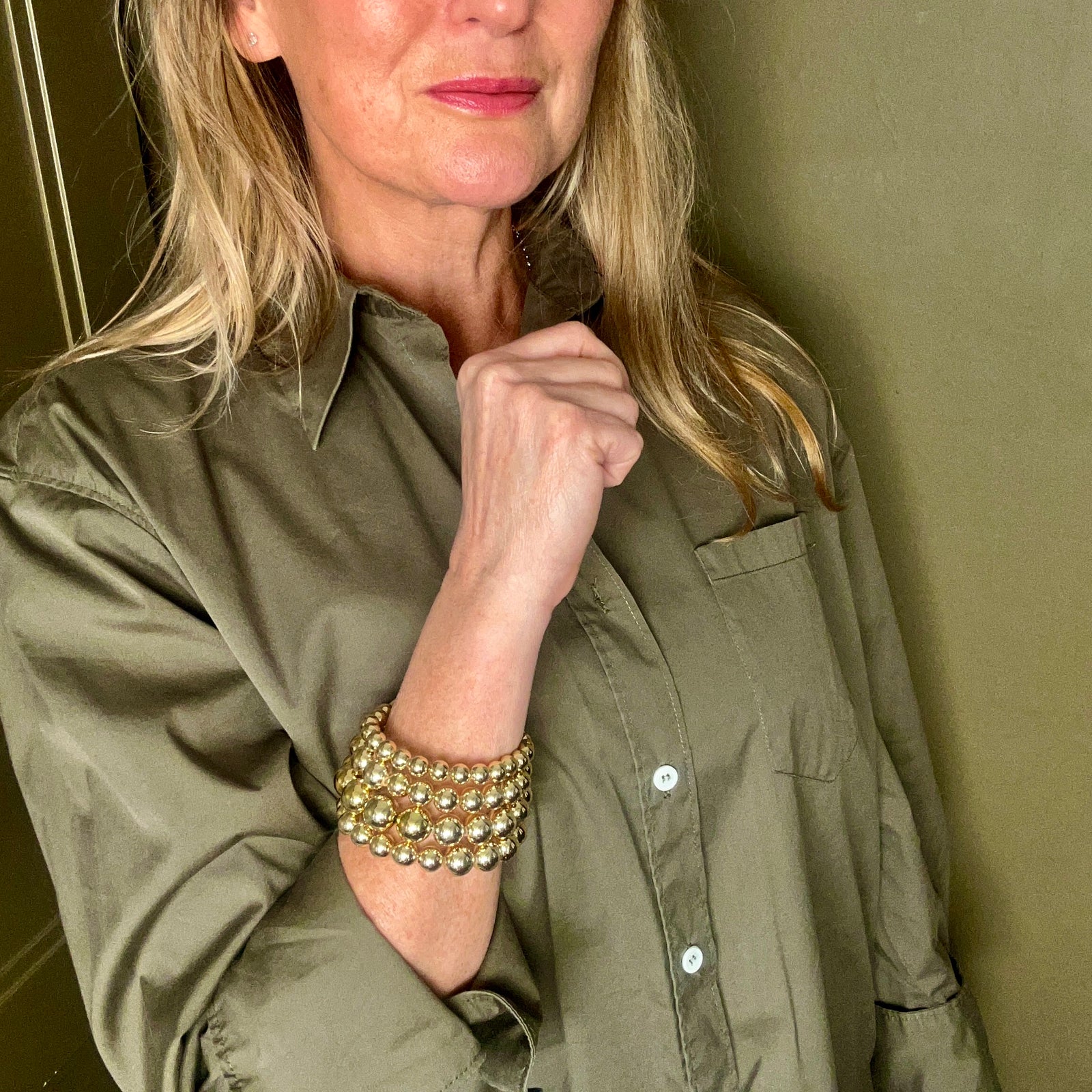 BEVERLEY high shine ball twisted band bracelet