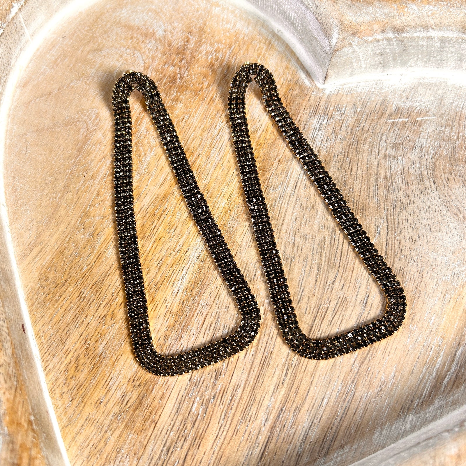 LACEY statement crystal triangle drop earrings