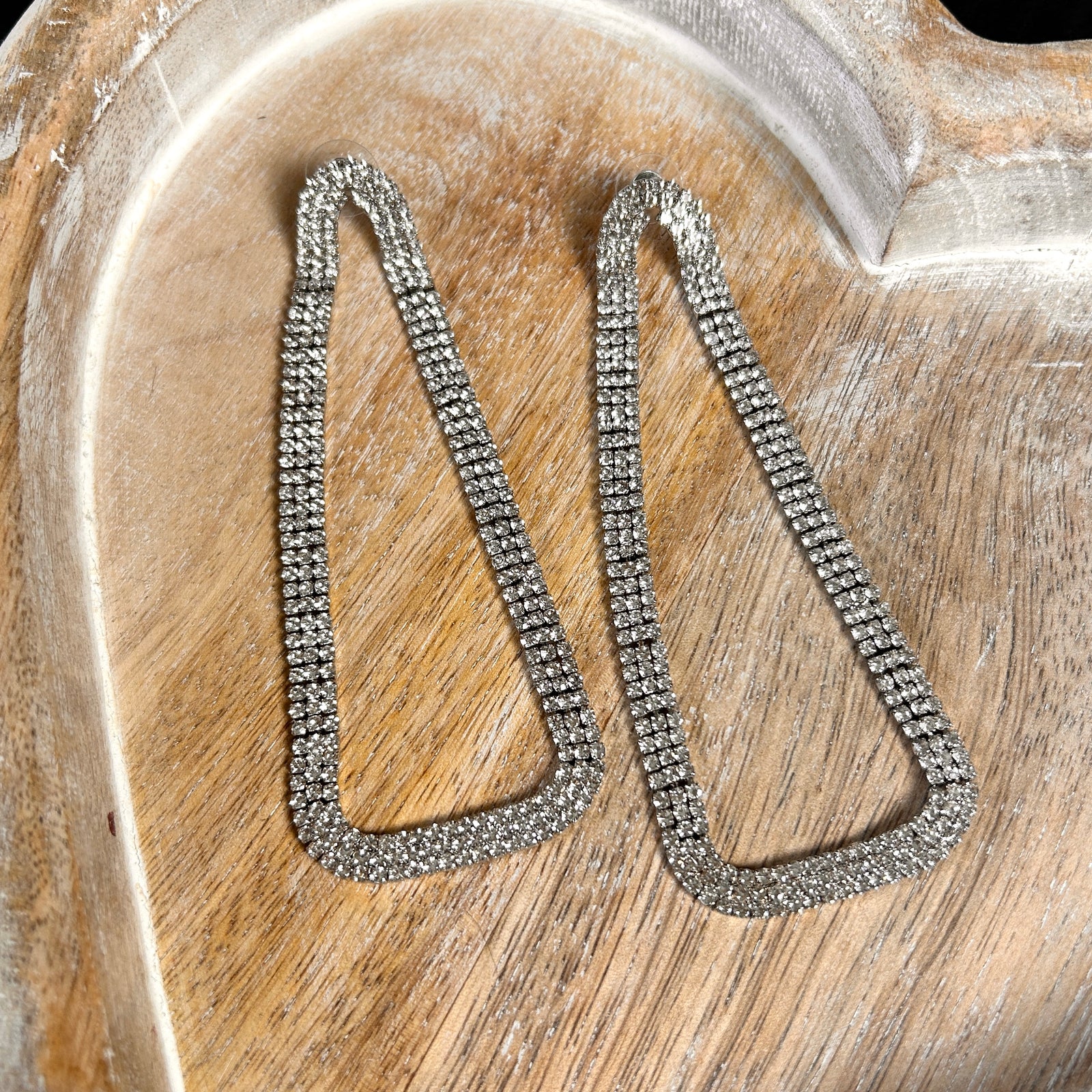 LACEY statement crystal triangle drop earrings