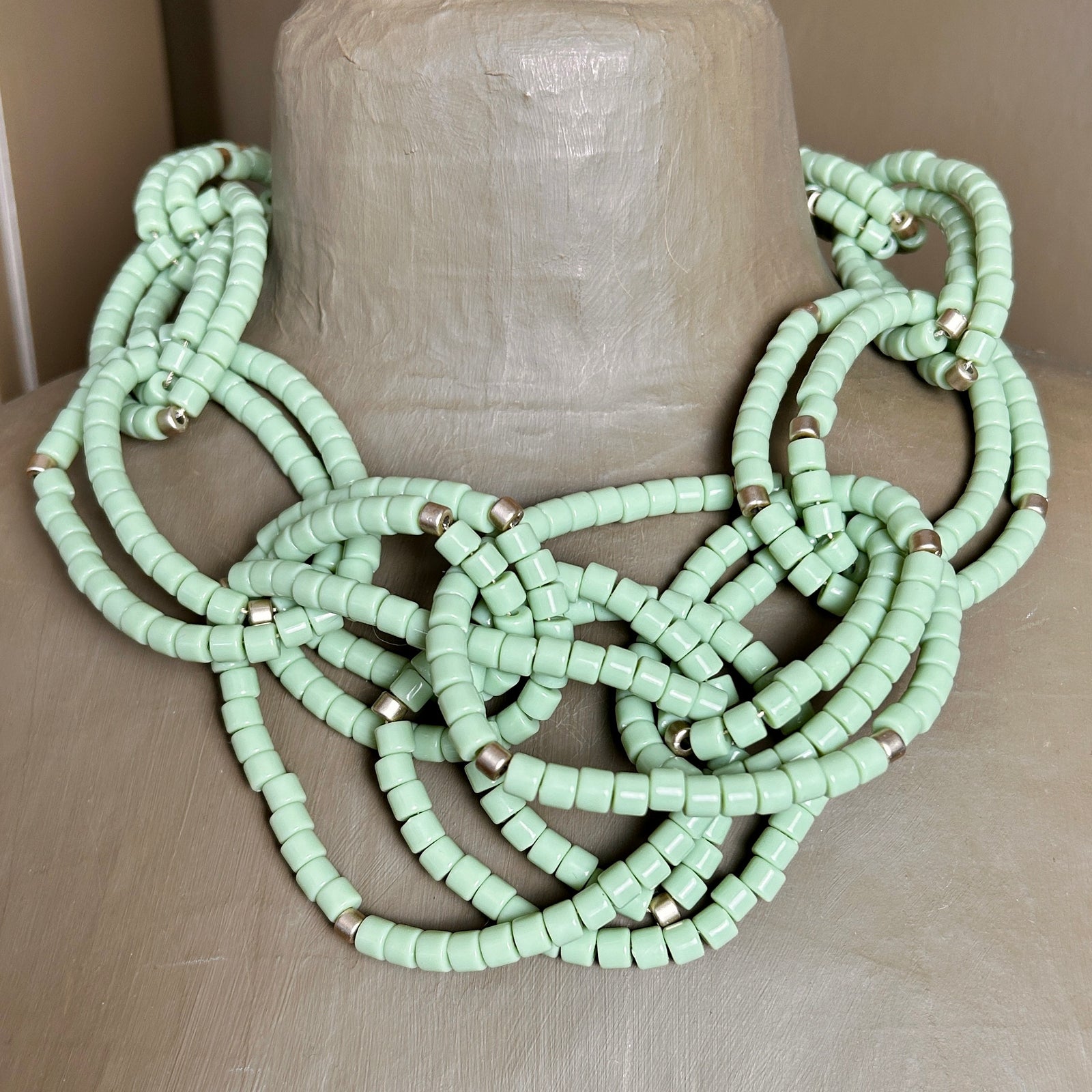 SPIRIT resin beaded knotted statement necklace