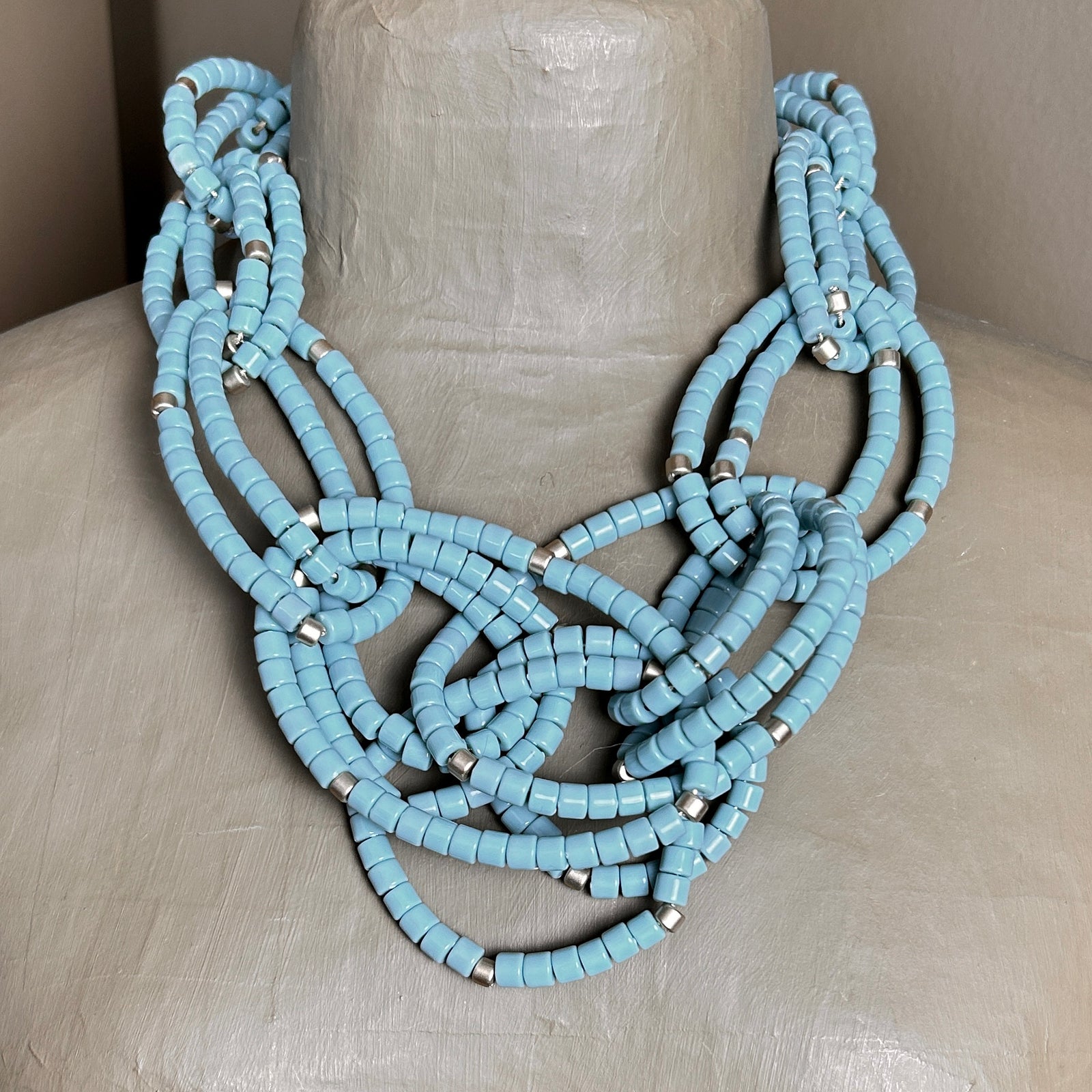 SPIRIT resin beaded knotted statement necklace